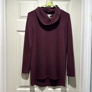 J Jill cowl‎ neck tunic sweater purple women’s size XS